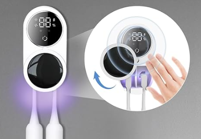 Stérilisateur Brosse à Dents UV Mural - Hygiène Parfaite, Sans Fil