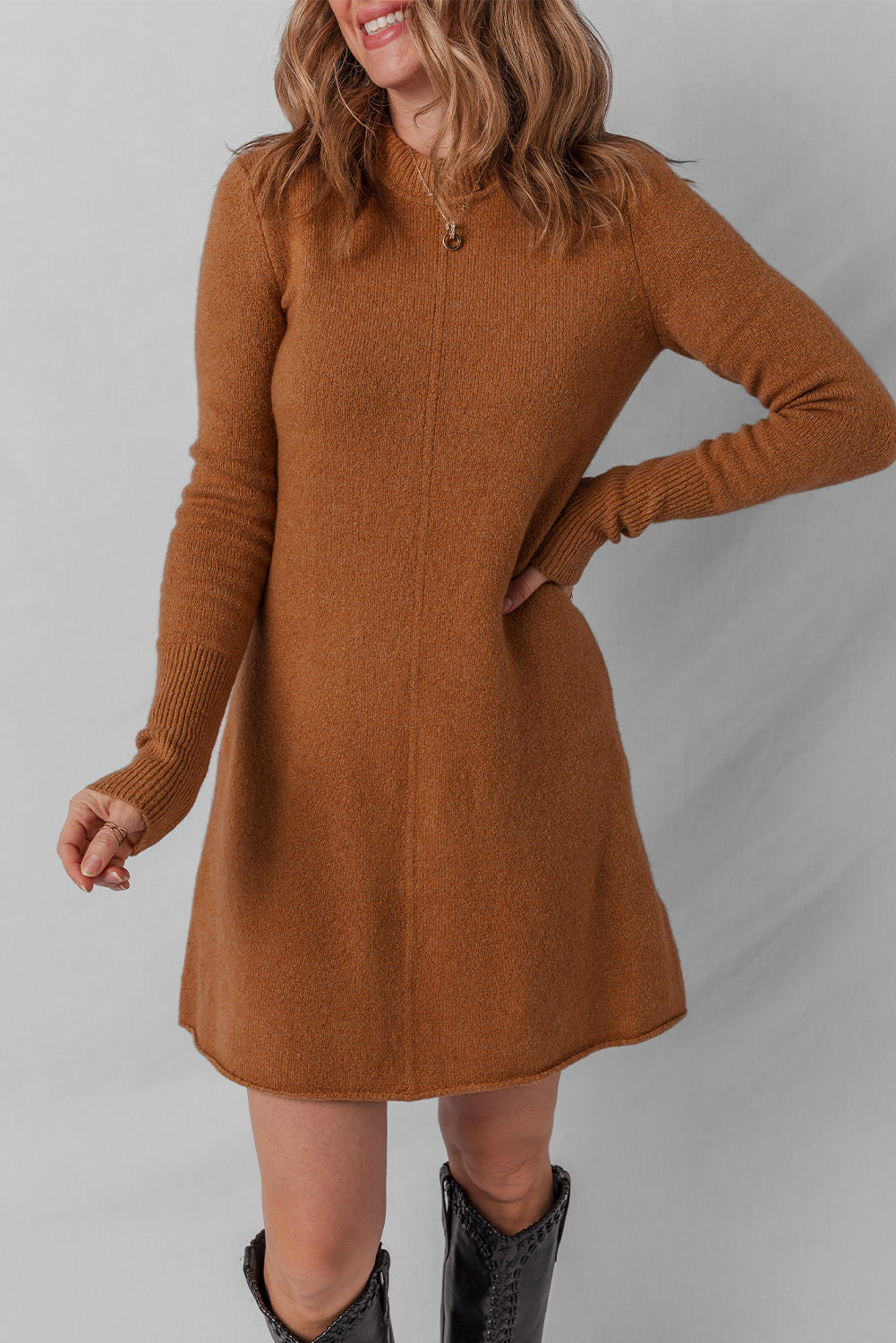 Ribbed Knit Sweater Dress