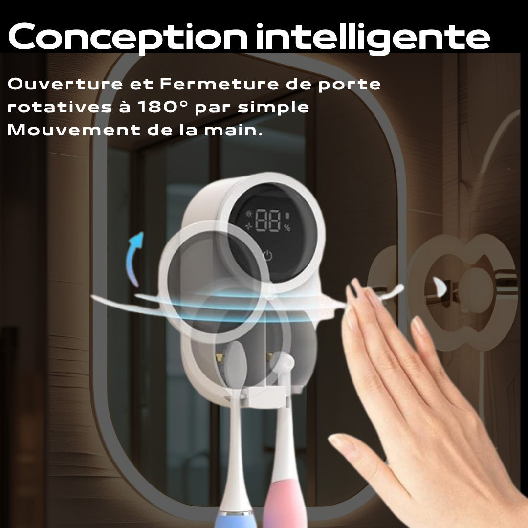Stérilisateur Brosse à Dents UV Mural - Hygiène Parfaite, Sans Fil