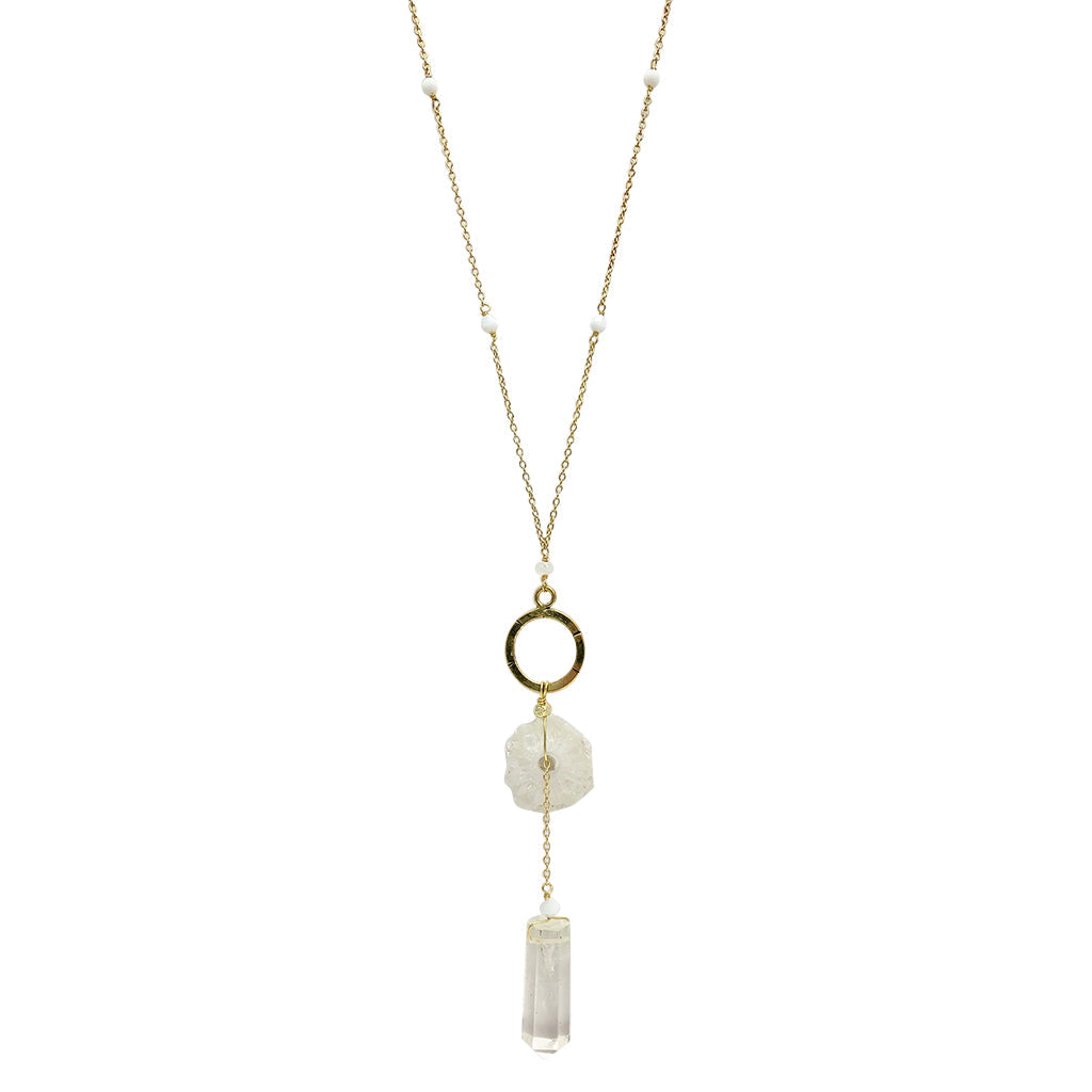 Solar Quartz Y Necklace