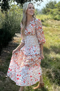 Lily Floral Ruffled Tiered Midi Dress-2