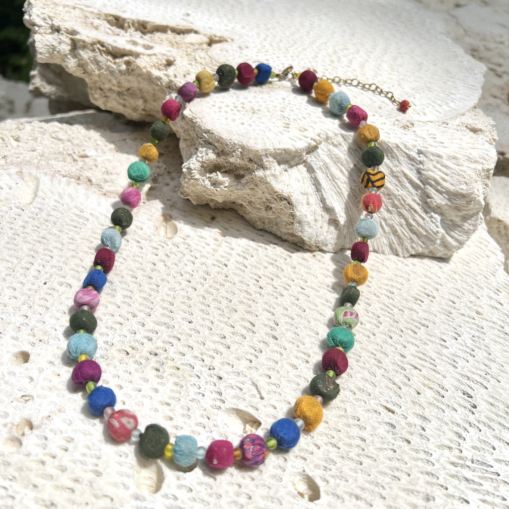 Handmade Kantha Bead Necklace