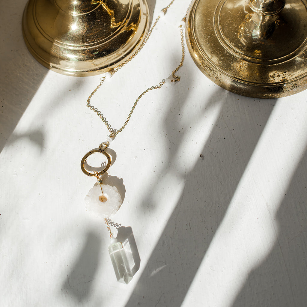Solar Quartz Y Necklace